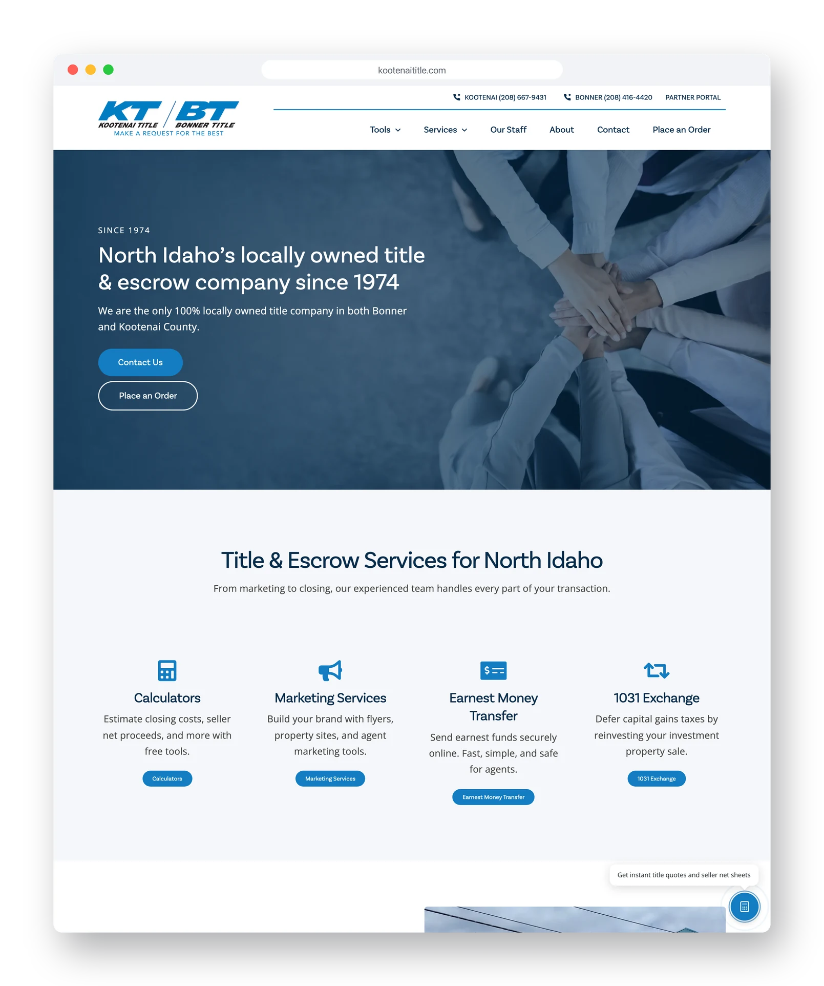 A title and escrow company website built by TitleThrive
